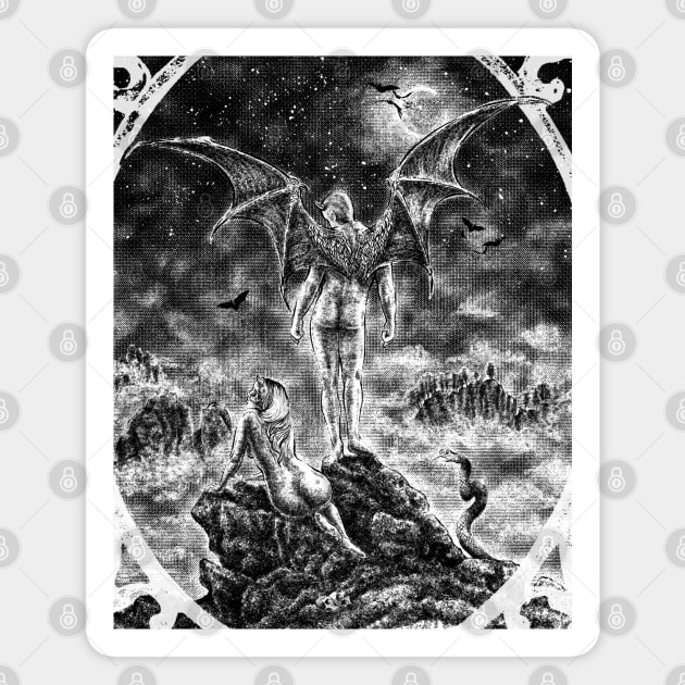 Devilish Wanderer Above the Sea of Fog and Dead Souls - Lucifer, Succubus, Fallen Angel, poster Magnet by SSINAMOON COVEN